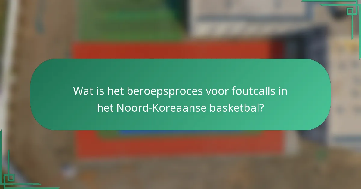 Wat is het beroepsproces voor foutcalls in het Noord-Koreaanse basketbal?