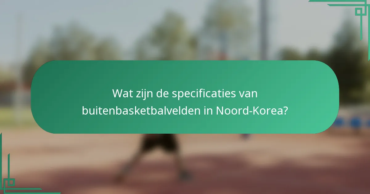 Wat zijn de specificaties van buitenbasketbalvelden in Noord-Korea?